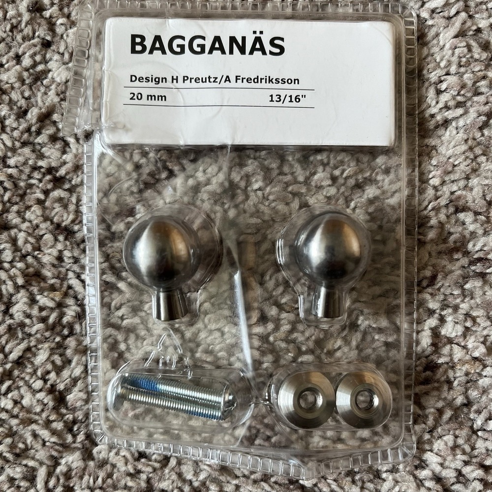 IKEA Lot Of 2 Stainless Steel Handles - BAGGANÄS - 20 mm 13/16"